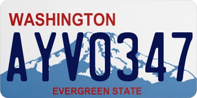 WA license plate AYV0347