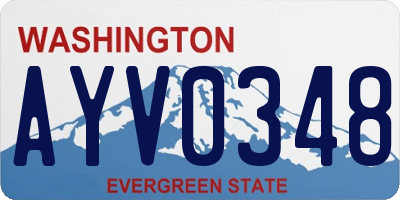 WA license plate AYV0348
