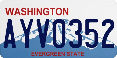 WA license plate AYV0352