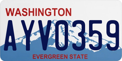 WA license plate AYV0359