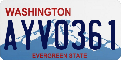 WA license plate AYV0361