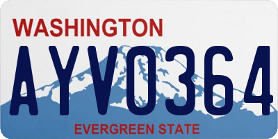 WA license plate AYV0364