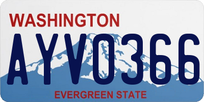 WA license plate AYV0366