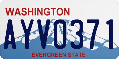 WA license plate AYV0371