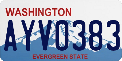 WA license plate AYV0383