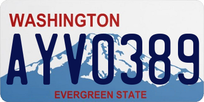 WA license plate AYV0389