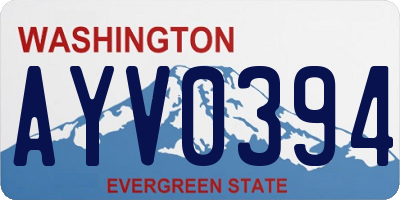 WA license plate AYV0394