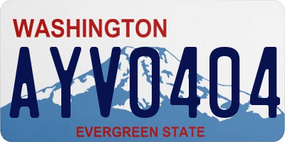 WA license plate AYV0404