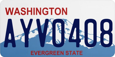 WA license plate AYV0408