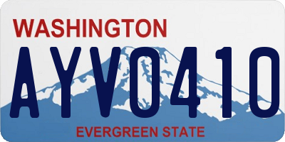 WA license plate AYV0410