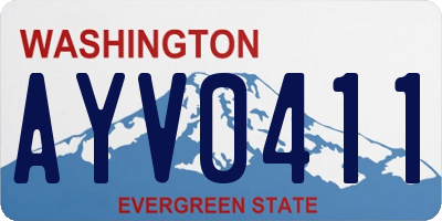 WA license plate AYV0411