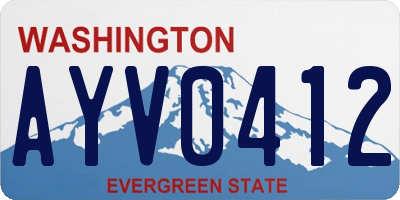 WA license plate AYV0412