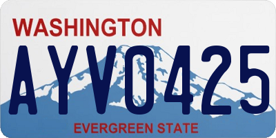 WA license plate AYV0425