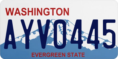 WA license plate AYV0445