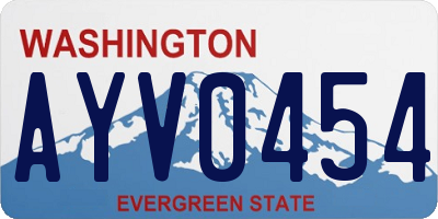WA license plate AYV0454