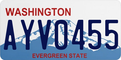 WA license plate AYV0455