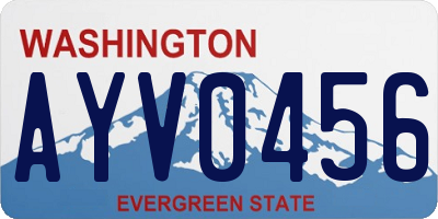 WA license plate AYV0456