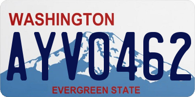 WA license plate AYV0462