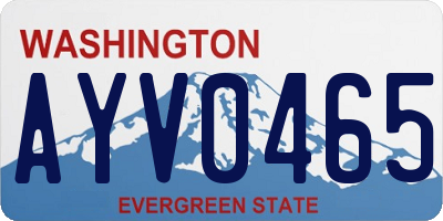 WA license plate AYV0465