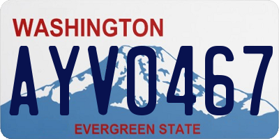 WA license plate AYV0467
