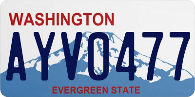 WA license plate AYV0477