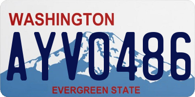 WA license plate AYV0486
