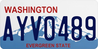 WA license plate AYV0489