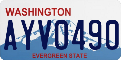 WA license plate AYV0490