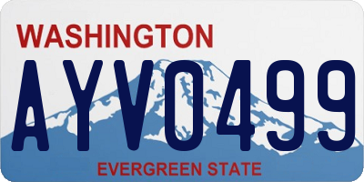 WA license plate AYV0499