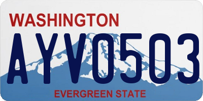 WA license plate AYV0503