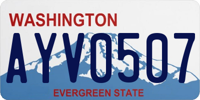 WA license plate AYV0507