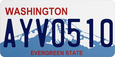WA license plate AYV0510