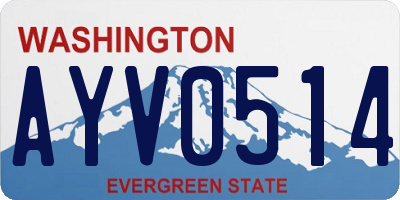 WA license plate AYV0514