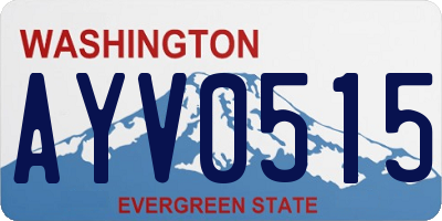 WA license plate AYV0515