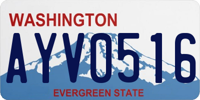 WA license plate AYV0516