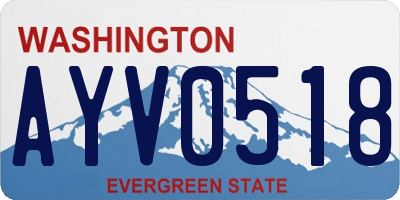 WA license plate AYV0518