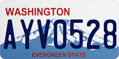 WA license plate AYV0528