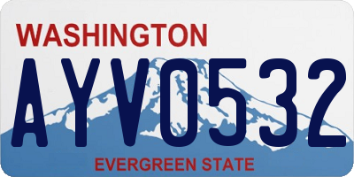WA license plate AYV0532