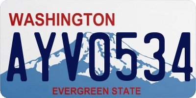 WA license plate AYV0534