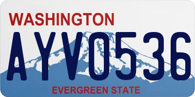 WA license plate AYV0536