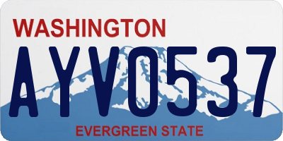 WA license plate AYV0537