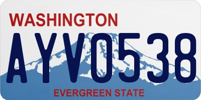 WA license plate AYV0538