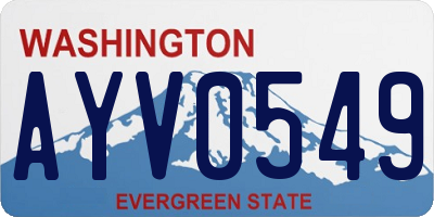 WA license plate AYV0549