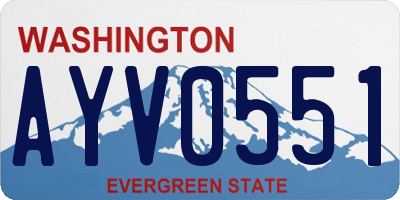 WA license plate AYV0551