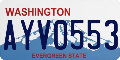 WA license plate AYV0553
