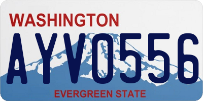 WA license plate AYV0556