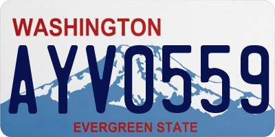 WA license plate AYV0559