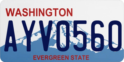 WA license plate AYV0560