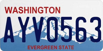 WA license plate AYV0563