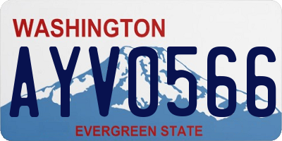 WA license plate AYV0566